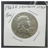 1963-D Franklin Silver Half Dollar BU
