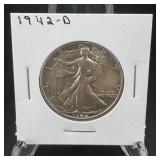 1942-d Walking Liberty Silver Half Dollar - Denver