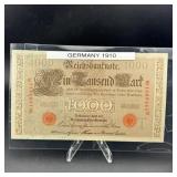 1910 Germany 1000 Reichsmark Banknote