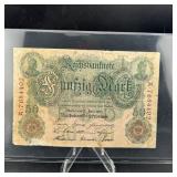 1910 Germany 50 Reichsmark Note