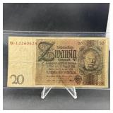 1924-1929 Germany 20 Reichsbanknote