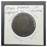 1850s France Napoleon III 10 Centimes