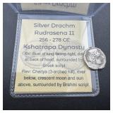 256ï¿½278 AD Rudrasena Silver Drachm in Assay