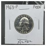 1963 Washington Silver Proof Quarter