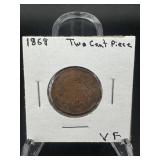 1869 Two-cent Piece ï¿½ Second Example; Bold Shield