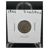 1866 Three-cent Nickel ï¿½ Second Example; Classic S