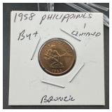 1958 Philippines 1 Centavo BU+ Bronze