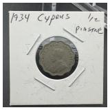 1934 Cyprus 1/2 Piastre