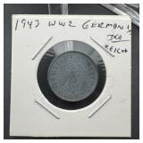 1943 Germany Third Reich Coin with Nazi Emblem