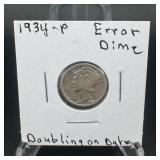 1934 Mercury Dime ï¿½ U.s. Silver Dime Featuring