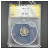 1835 Capped Bust Half Dime ï¿½ ANACS AU58 ï¿½ Early U.