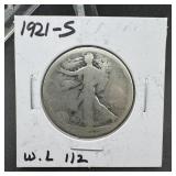1921-S Walking Liberty Silver Half Dollar ï¿½