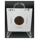1891 Indian Head Cent ï¿½ Vf. Even Wear With Clear D
