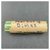 $5 Roll Of Mercury Silver Dimes (50 Coins); Full .