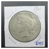 1921 Peace Silver Dollar; First-year Peace Dollar