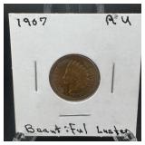 1907 Indian Head Cent ï¿½ About Uncirculated (au). L