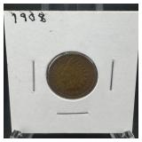 1908 Indian Head Cent ï¿½ Circulated Example With Cl