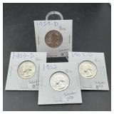 (4) Bu Washington Silver Quarter Lot