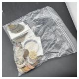 Bag of forgeign coins
