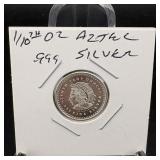 1/10th Oz Aztec Silver Round .999