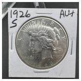 1926-S Peace Silver Dollar AU+
