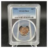 1958 Roosevelt Silver Dime  Pcgs Proof 65