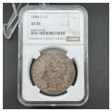 1886-O Morgan Silver Dollar NGC XF45 90% Silver