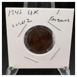 1943 Uk Ww2 1 Farthing