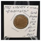 1883 Liberty V ' Racketeer' Gold Plated