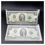 (2) Consecutive 2003 $2 Federal Reserve Notes ï¿½ Mi