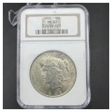 1922 Peace Silver Dollar NGC MS63