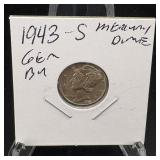1943-s Mercury Silver Dime; Higher Grade