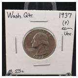 1937 Washington Silver Quarter; Higher Grade