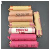 (8) Rolls Lincoln Cent Pennies ï¿½ 1960sï¿½1980s