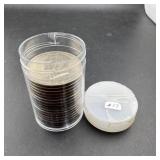 Tube of 17 Eisenhower dollar coins - variety of da