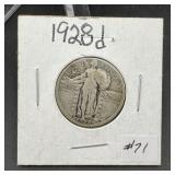 1928-D STANDING LIBERTY SILVER QUARTER ~FINE