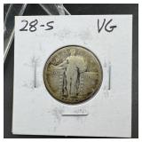 1928-S Standing Liberty Silver Quarter VG