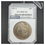 1881-S Morgan Silver Dollar ï¿½ PCI MS67 PL ï¿½ Proofl