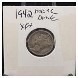 1942 Mercury Silver Dime; Higher Grade
