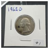 1962-d Washington Quarter