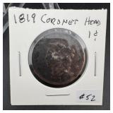 1819 Matron Head Large Cent - very early US coin