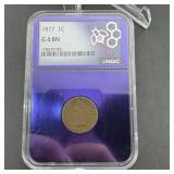 1877 Indian Head Cent NGC G4 BN Key Date