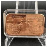 1oz .999 Buffalo Copper Bar; Higher Grade