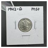 1942-D Mercury Silver Dime ï¿½ High Grade