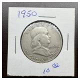 1950 Franklin Silver Half Dollar