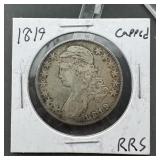 1819 Capped Bust Silver Half Dollar 90% Silver