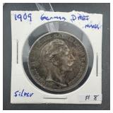 1909 Silver German States PRUSSIA 3 Mark