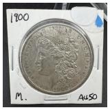 1900 Morgan Silver Dollar AU50