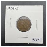 1908 S Us Indian Cent Semi Key Date - Looks Ms!