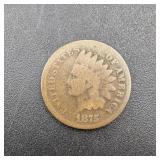 1875 Indian Head Penny - clear date